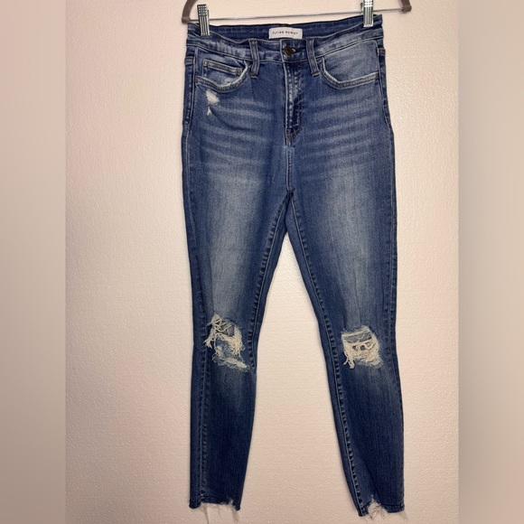 Flying Monkey Denim - Flying monkey distressed raw hem skinny jeans size 26